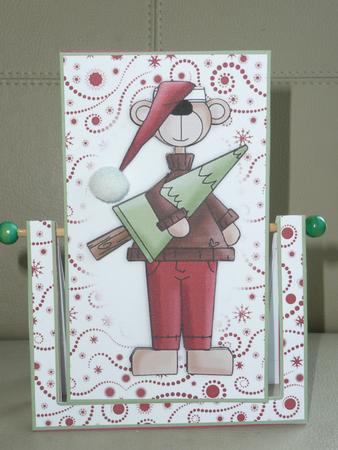 Christmas Teddy Spinner Card by Joanne Brangham