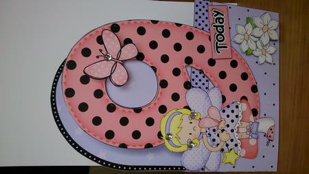 3D 9th Birthday Fairy Shaped Front Card with Decoupage by Joanne Brangham