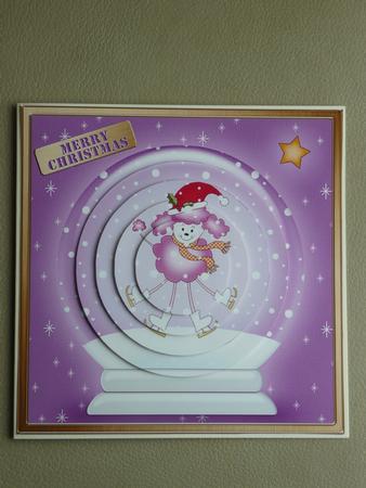 Cute Xmas Poodle Snowglobe Circle Pyramage Topper by Joanne Brangham