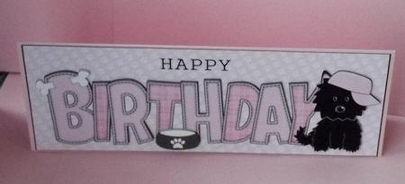 Jazz the Dog with Cap Birthday Large Dl 2 by Joanne Brangham