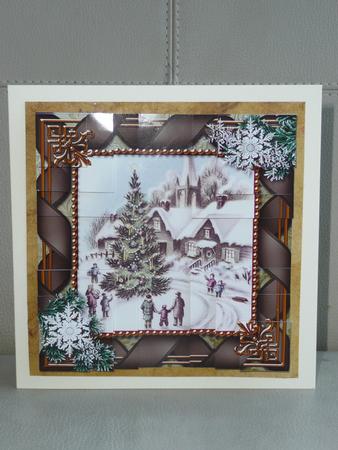 Village Scene Snow All 4 Corner Stacker Card Front by Joanne Brangham