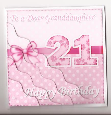 21st Birthday Granddaughter Felties Wavy Corner Side Stacker by Joanne Jarvis