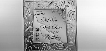 Elegant Metallic Birthday Old Git Wavy Corner Stacker by Joanne Jarvis