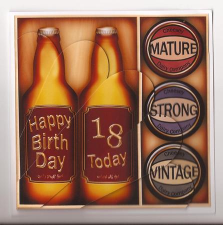 18th Birthday Beer Gift Set Fan Pyramage Topper by Joanne Jarvis