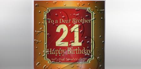 21st Birthday Brother Beer Label Fan Pyramage Topper by Joanne Jarvis
