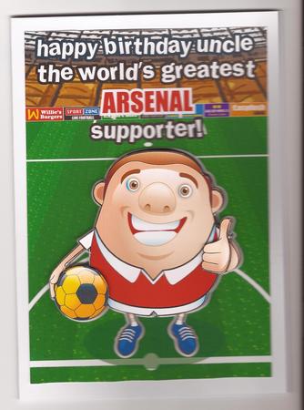 Arsenal Football Club Happy Birthday Uncle by Joanne Jarvis