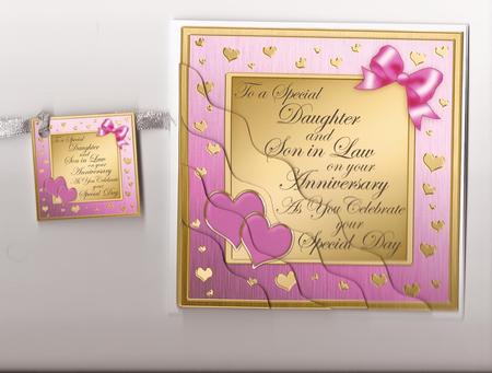 Daughter and Son in Law Anniversary Wavy Corner Side Stacker by Joanne Jarvis