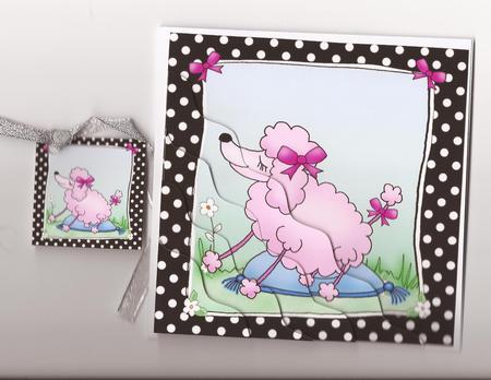 Cute Poodle Wavy Corner Side Stacker Topper by Joanne Jarvis