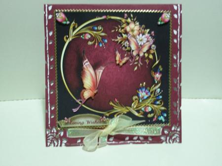 Bejewelled Butterflies 2 Square Card Front with Step by Step by Joanne Kelly