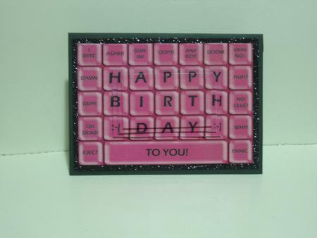 A5 Novelty Fun Computer Keyboard Greetings Oval Pyramage by Joanne Kelly