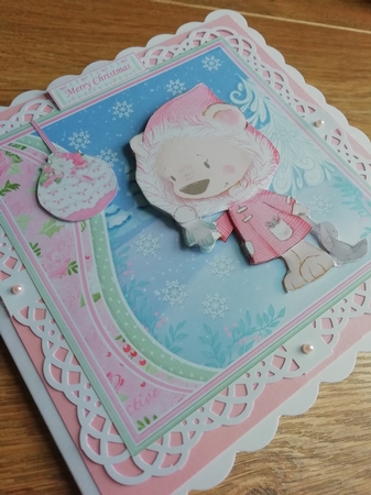 SNOWBEAR & BIRD 7.5 Christmas Decoupage & Insert Card Kit by Johanna Lambert