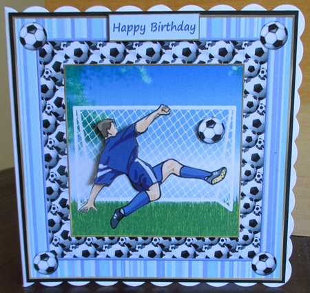 Football Fan Birthday Decoupage Topper 4 by Johanna Lambert