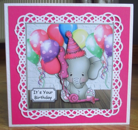 Elephant and balloons birthday by Johanna Lambert