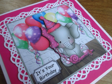 Elephant and balloons birthday by Johanna Lambert