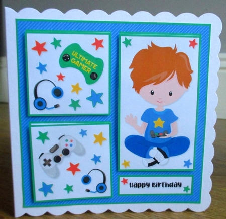 Video Game Birthday Topper (Card Eight) by Johanna Lambert