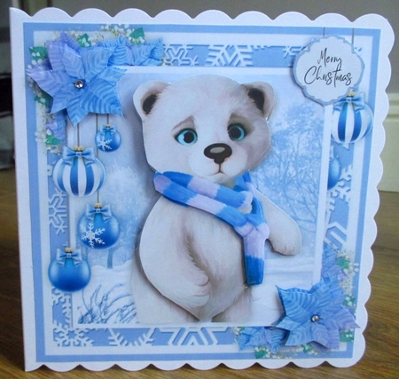 Adorable Christmas Polar Bear 8x8 Mini Kit by Johanna Lambert