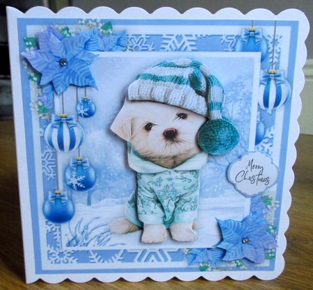 Adorable Christmas Dog 8x8 Mini Kit by Johanna Lambert