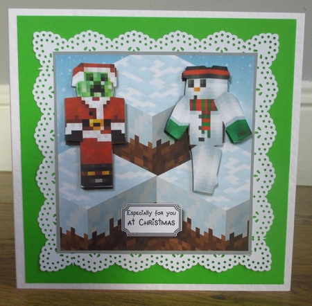 Minecraft Santa and Snowman by Johanna Lambert
