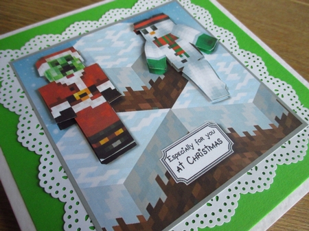 Minecraft Santa and Snowman by Johanna Lambert