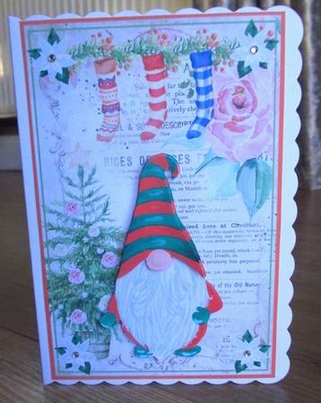 Christmas Nordic Watercolour Gnome Decoupage Topper 6 by Johanna Lambert