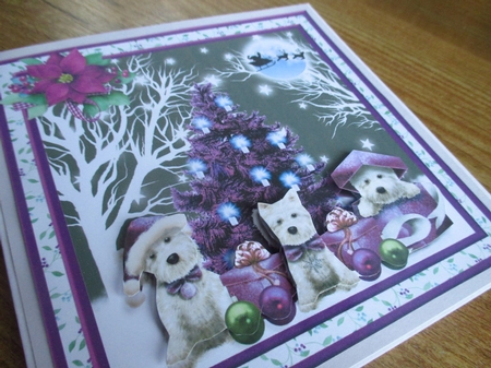 Cute westies christmas decoupage mini kit by Johanna Lambert