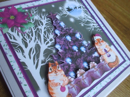 Cute squirrels christmas decoupage mini kit by Johanna Lambert