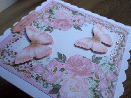 Beautiful French Roses and Butterflys  by Johanna Lambert