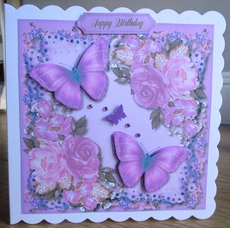 Beautiful Lilac Butterflys and Roses  by Johanna Lambert