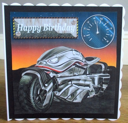 Futuristic motorbike card front 3 by Johanna Lambert