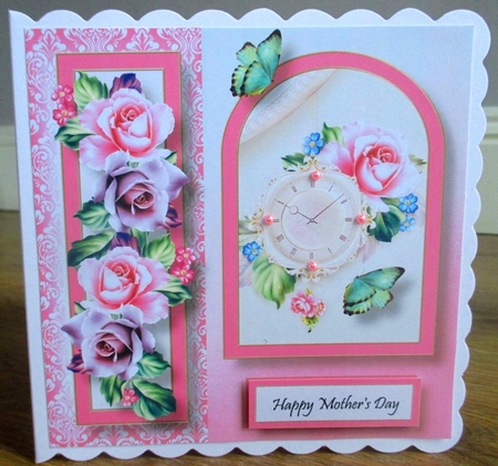 Floral Arched Frame - Shabby Chic Roses 8x8 by Johanna Lambert