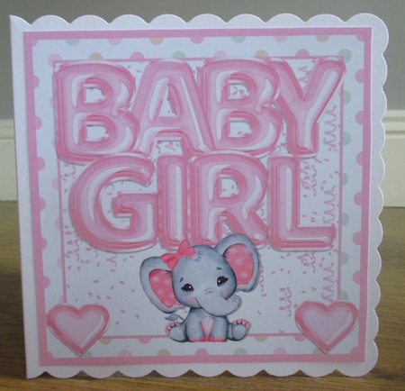 BABY GIRL QUICK CARD by Johanna Lambert
