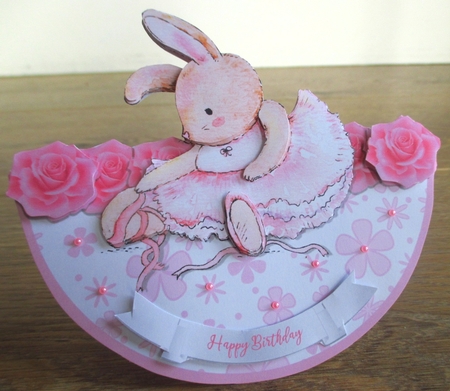 BALLERINA BUNNY ROCKER CARD by Johanna Lambert