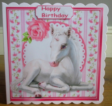 Pretty unicorn with rose 8x8 frame by Johanna Lambert