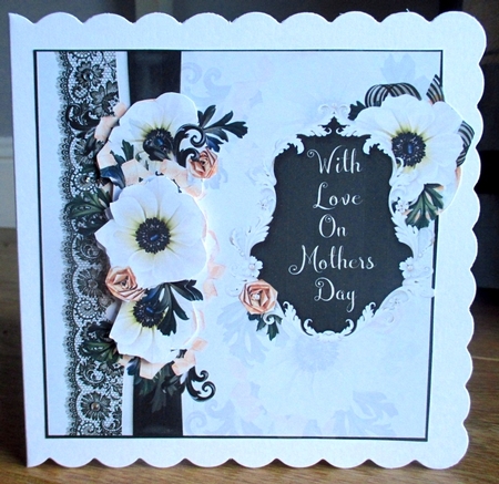 Flowers and Lace  Mothers Day Quick Card #1 by Johanna Lambert
