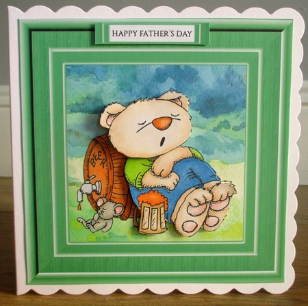 Cute Beer Bear Birthday or Fathers Day Topper by Johanna Lambert