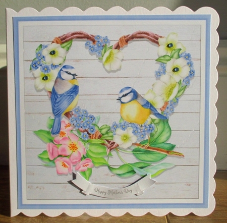BLUE TIT HEART QUICK CARD by Johanna Lambert