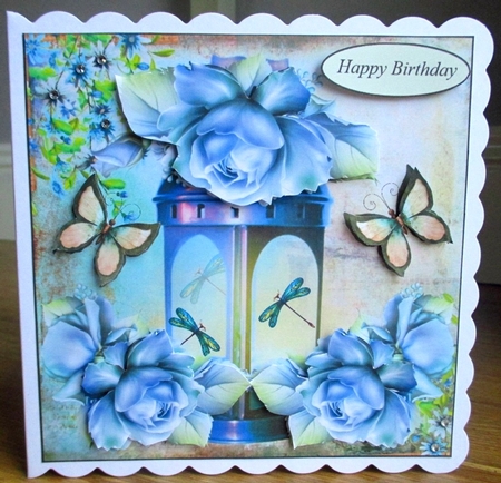 Flutter Flies and Roses Topper with Decoupage by Johanna Lambert