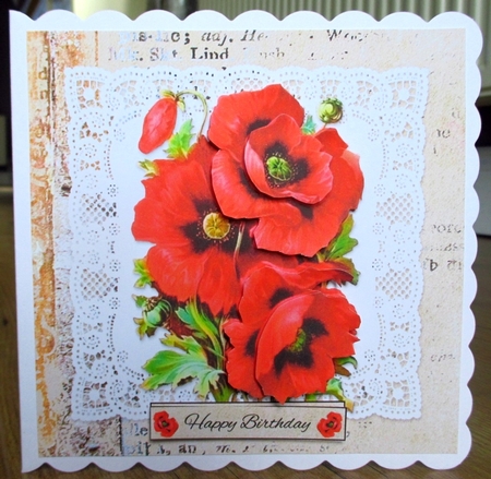 Lovely Poppies Birthday Topper by Johanna Lambert