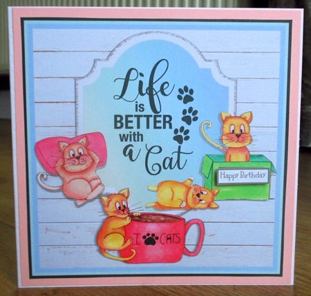 BETTER WITH A CAT quick card by Johanna Lambert