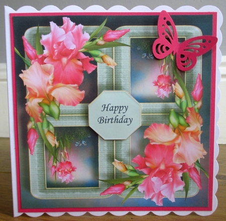 Floral Quad Frame - Blush Iris 8x8 by Johanna Lambert