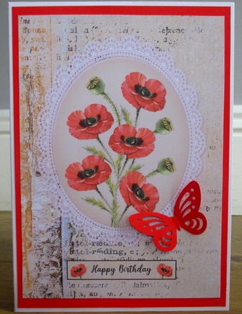 Two Lovely Vintage Poppies Quick Card Toppers by Johanna Lambert