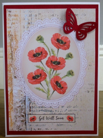 Two Lovely Vintage Poppies Quick Card Toppers by Johanna Lambert
