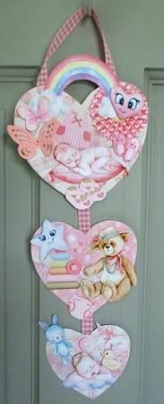 Rock-a-bye Lullaby #1 Hanging Hearts Trio by Johanna Lambert