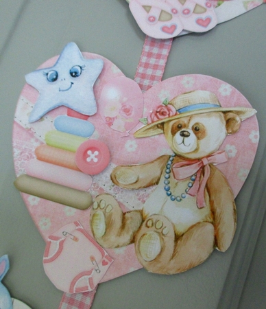 Rock-a-bye Lullaby #1 Hanging Hearts Trio by Johanna Lambert
