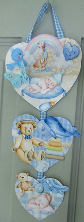 Rock-a-bye Lullaby #2 Hanging Hearts Trio by Johanna Lambert