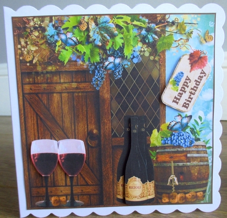 Red wine cellar card front by Johanna Lambert