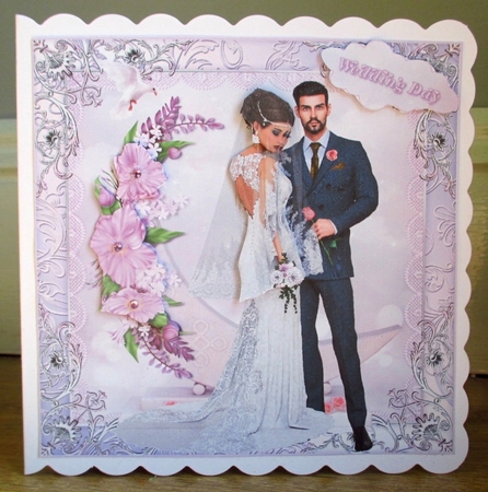 Beautiful Bride and Groom in the Clouds Pink Mini Kit by Johanna Lambert