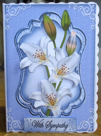 Sympathy 8 - A5 card front with decoupage by Johanna Lambert