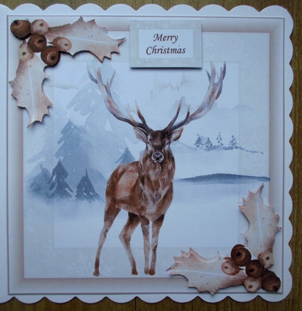 Sepia Christmas Winter Stag by Johanna Lambert