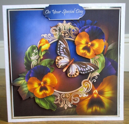 Pansyful - Square Card Front with Step-by-Step by Johanna Lambert